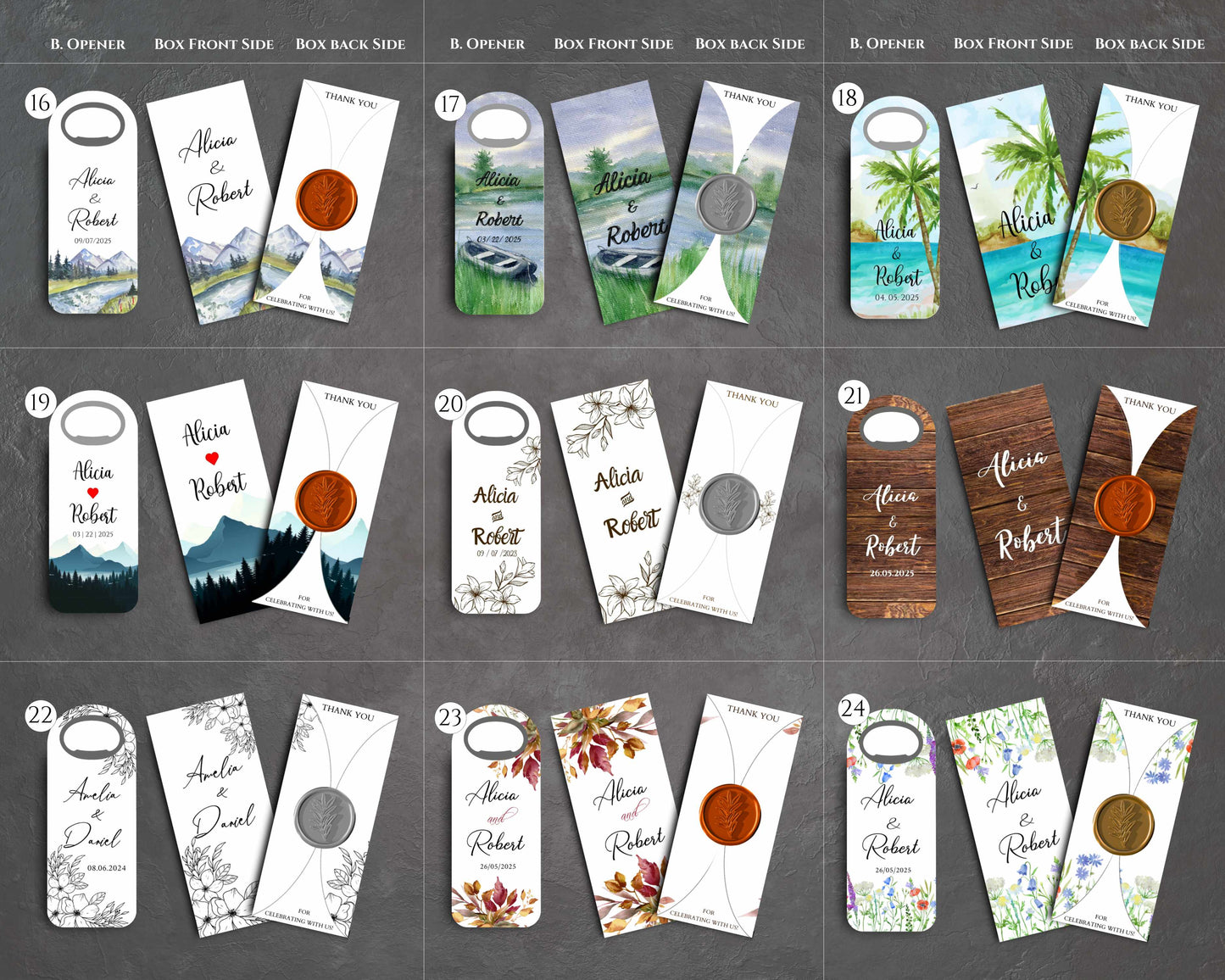 Wedding Bottle Opener Favors With Box