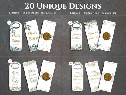 Baptism Favors 20 Unique Design/ Bottle Opener Favors for Guests