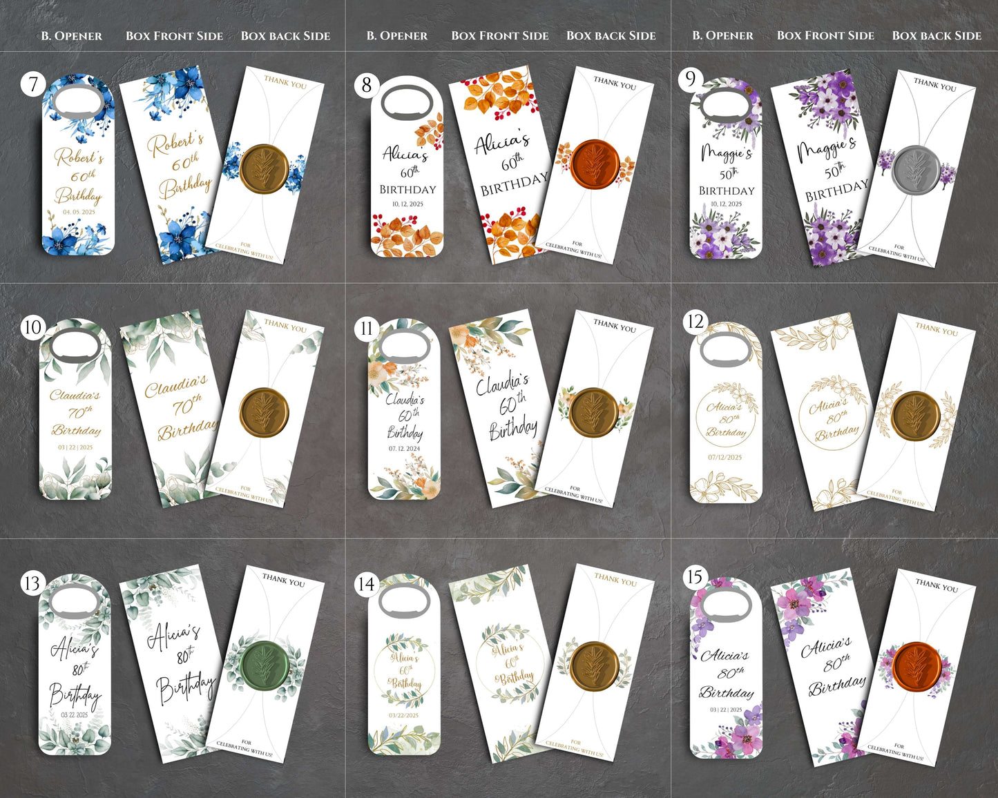 Birthday Party Favors 24 Different Design/ Bottle oepener Favors for Guests