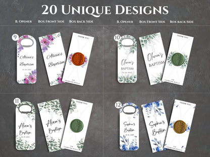 Baptism Favors 20 Unique Design/ Bottle Opener Favors for Guests