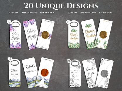 Baptism Favors 20 Unique Design/ Bottle Opener Favors for Guests