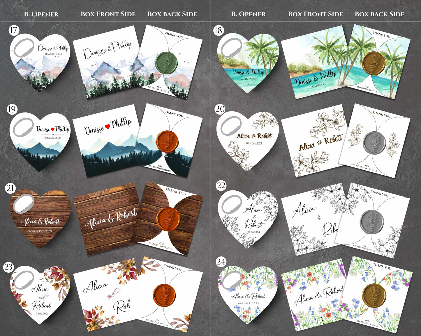 Heart-shaped Bottle Opener with Box/Wedding Party Favors.